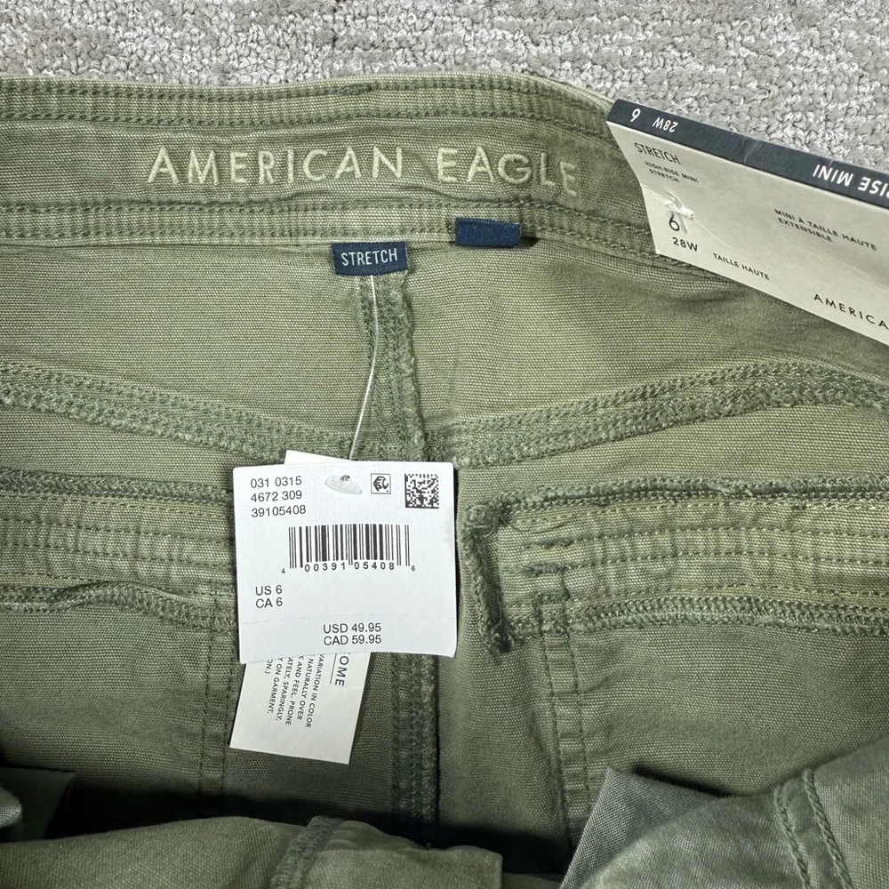 American Eagle NWT High Rise Mini Skirt Green Size 6/28